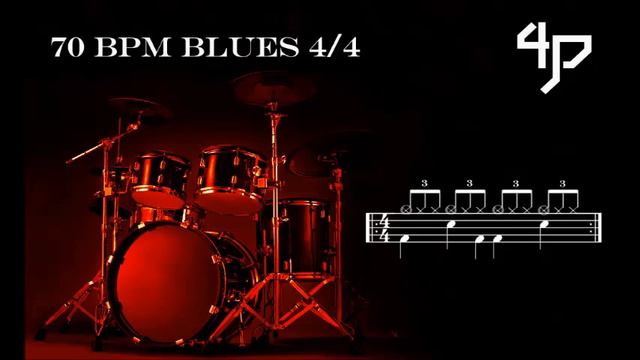 Drum track 4/4 - 70 BPM - Blues смотреть онлайн