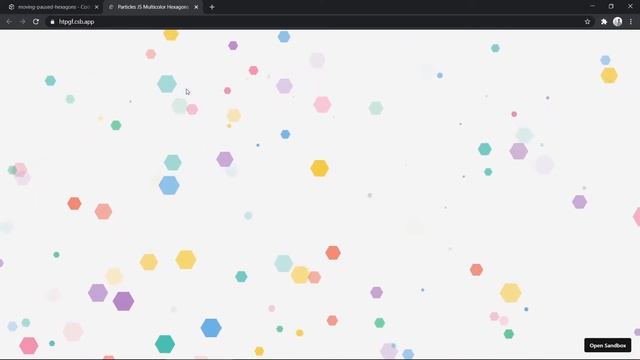 Random color hexagon particles using Particles JS + code смотреть онлайн