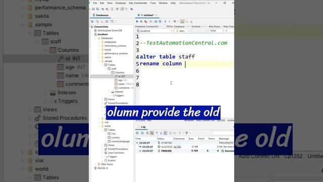 How to Rename a Column in an Existing SQL Table? SQL Interview Questions and Answers #sql смотреть онлайн