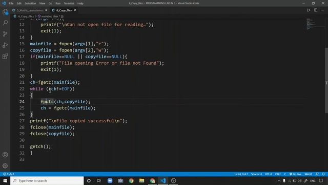 Program to copy one file to other using command line arguments in C language | ITP Lab | C programs смотреть онлайн