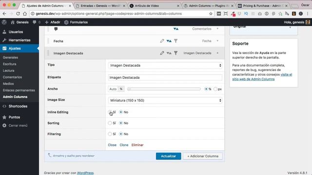 Tutorial Admin Columns Pro Español смотреть онлайн