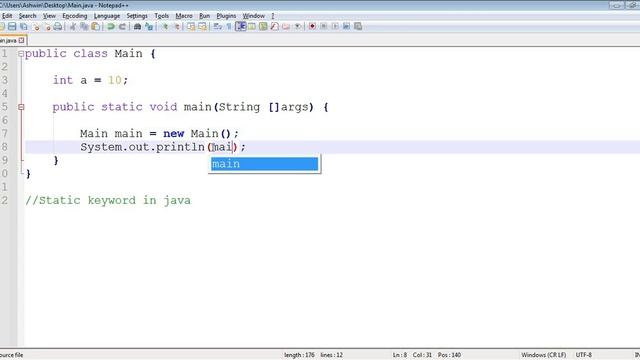 Java #7 Static keyword смотреть онлайн