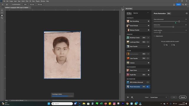 Photoshop 2023 AI old photo restoration смотреть онлайн