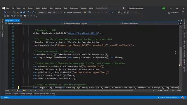 How to Take a Screenshot of an Element Hidden Under the Scrollbar using Selenium with C# .NET смотреть онлайн