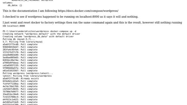 DevOps & SysAdmins: Docker Compose up -d for wordpress just returns one line смотреть онлайн