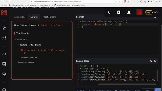 Codewars - Javascript - Array plus array смотреть онлайн