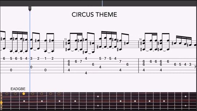 Circus Theme (Entry of the Gladiators) - Fingerstyle Guitar Tab смотреть онлайн