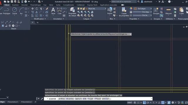 AUTOCAD 2021 | 03. Dessiner un plan d'une maison - Partie 01 смотреть онлайн