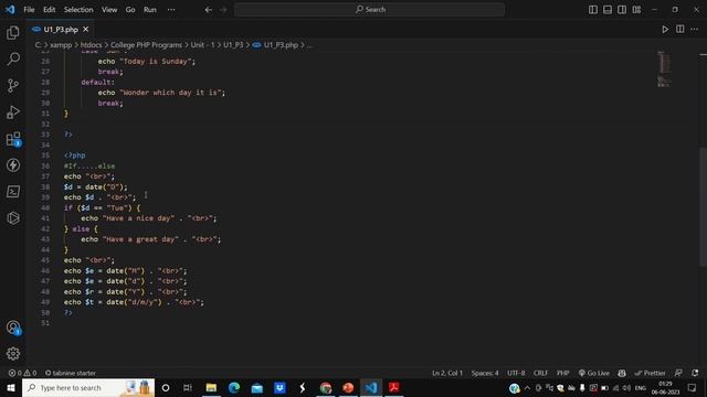 Create a program in PHP to demonstrate the use of If … Else and switch statements. | BCA PHP progra смотреть онлайн