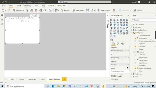 Tree Visual with Parent Child Hierarchy in Power BI - Visuals with Nags смотреть онлайн