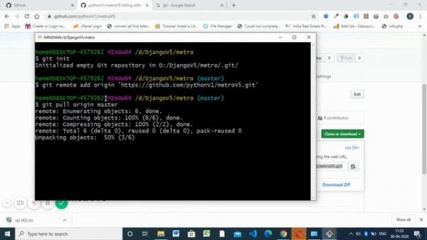 How to push python django project into Github