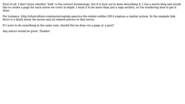 Wordpress: Would a "hub" page work better as a page or a post? смотреть онлайн