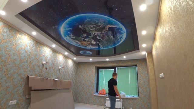 Потолки с эффектами "Звездное небо", "Дабл Вижн", фотопечать на потолках, тканевый потолок в нише! смотреть онлайн