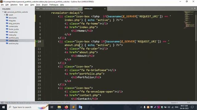 Add Active Class Dynamically in Navigation Menu in PHP | Personal Portfolio Website | PHP in Hindi смотреть онлайн