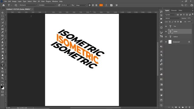 Isometric 3D Text Effect | Photoshop Tutorial смотреть онлайн