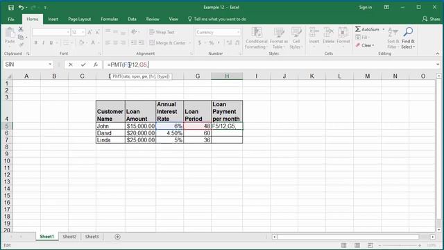 How to Calculate Loan Payment per month using PMT function in Excel 2016 смотреть онлайн