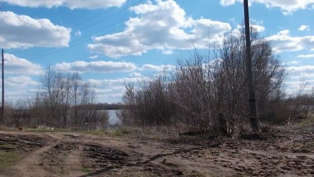 Река Вятка весной разлилась .Сосновка у берега. смотреть онлайн
