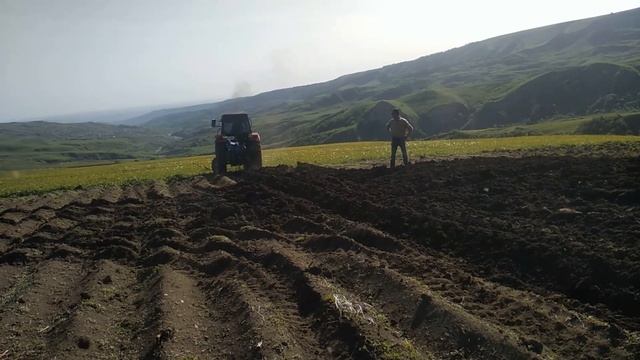 Пашем огород трактором МТЗ 60.Технология обработки земли смотреть онлайн