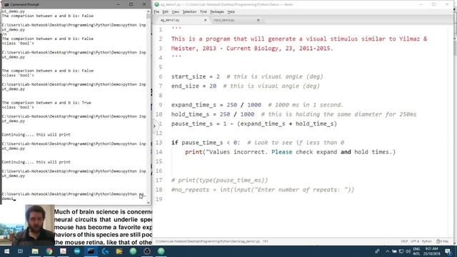 Creating Visual Stimuli in Python 1.5: Intro to control statements (if, then, else) смотреть онлайн