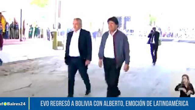 Evo regresó a Bolivia con Alberto, emoción de Latinoamérica смотреть онлайн
