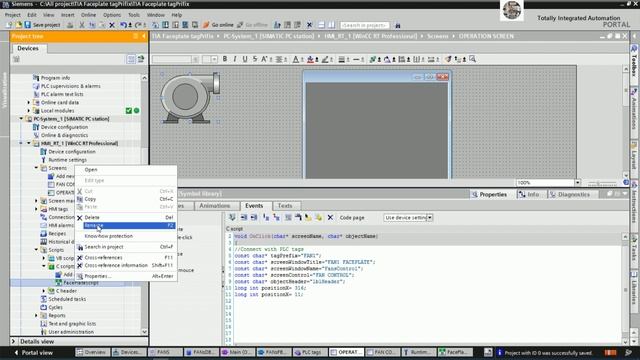 TIA Portal V17, WinCC Professional create faceplate using tagPrefix full tutorial step by step смотреть онлайн