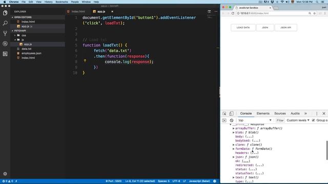 JavaScript Course: Fetch API with local .txt file смотреть онлайн