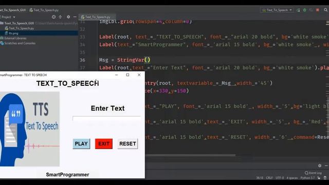 Convert Text To Speech in Python| Tkinter and python | With Source Code смотреть онлайн