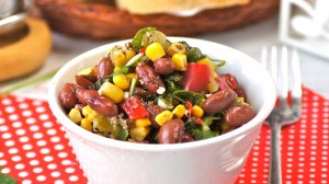 🥗 Салат «Мазурка» — рецепт постного салата с фасолью!