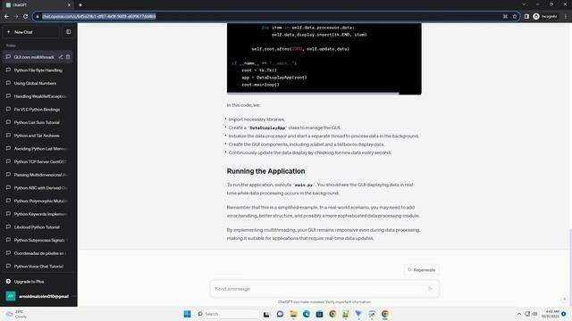 Data display GUI with multi threading Python смотреть онлайн