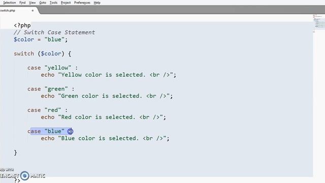 PHP For Beginners - switch statement смотреть онлайн