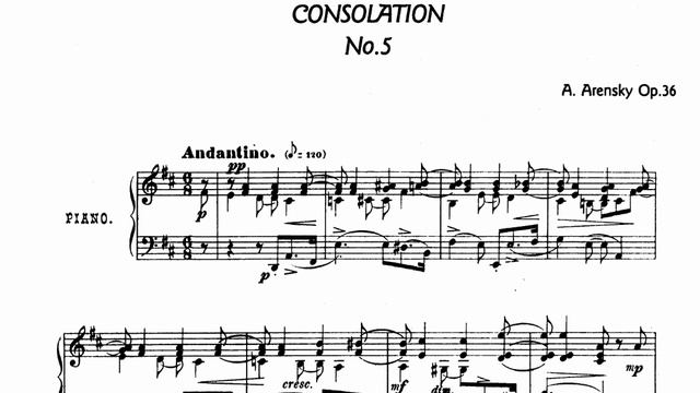 Аренский - Утешение Ре Мажор (Arensky Op. 36 No.5 Consolation In D Major) смотреть онлайн