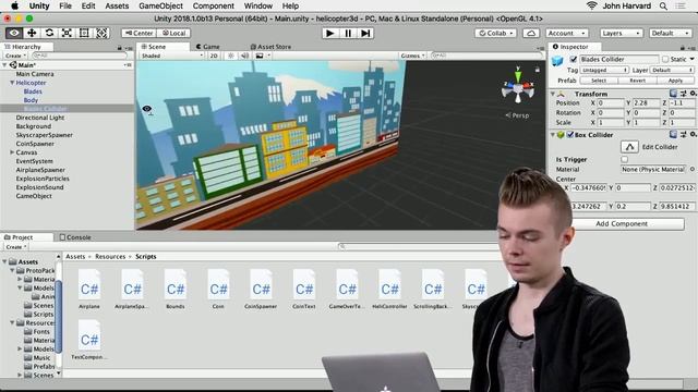 Unity / C# Tutorial | Helicopter Game 3D - CS50's Intro to Game Development смотреть онлайн
