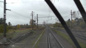 Train Driver's View: St.Petersburg - Kuznechnoe (part 2) Cab ride , Führerstandsfahrt