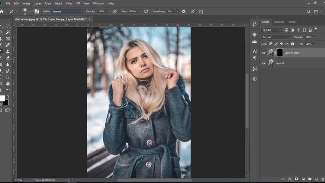 high end skin smoothing and retouching in Photoshop cc | remove wrinkle, blemishes, scars смотреть онлайн