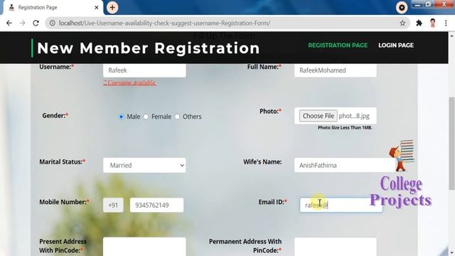How to Check Username Availblity and Username Suggestions in PHP | MYSQL - College Projects for CS смотреть онлайн