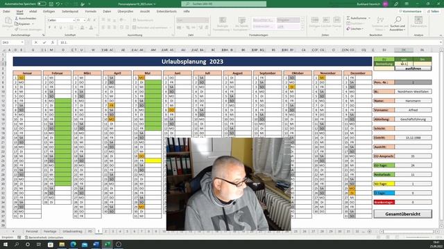 Excel Personalplaner Urlaubsplaner 2023 смотреть онлайн