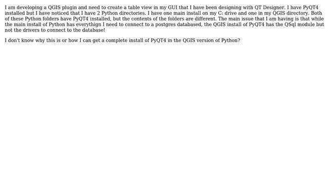 GIS: Python in QGIS is missing SQL drivers in PyQT4 смотреть онлайн