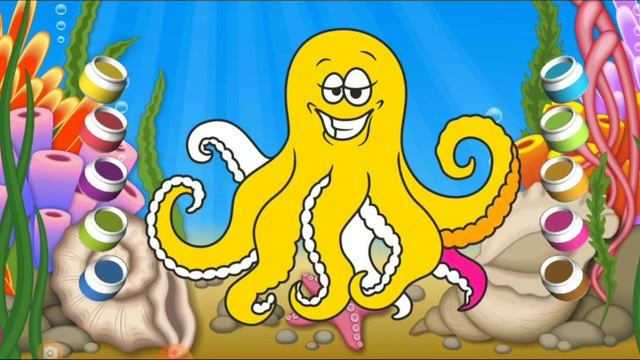 Connect the dots by number and ? color ? Ocean ?sea creature's game by Kedtronic... For kids смотреть онлайн