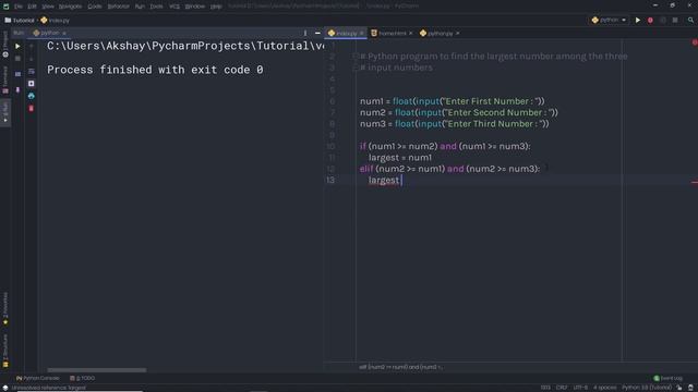 Find Largest Value Among Three Example- Python Advanced Tutorial Series - 44 смотреть онлайн