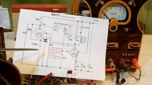 Лампа 6Ф1П.  Окончательный вариант схемы приёмника на одной лампе 1-V-1 .