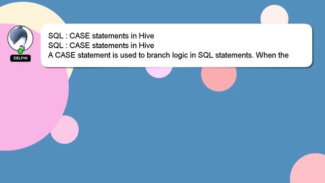 SQL : CASE statements in Hive смотреть онлайн