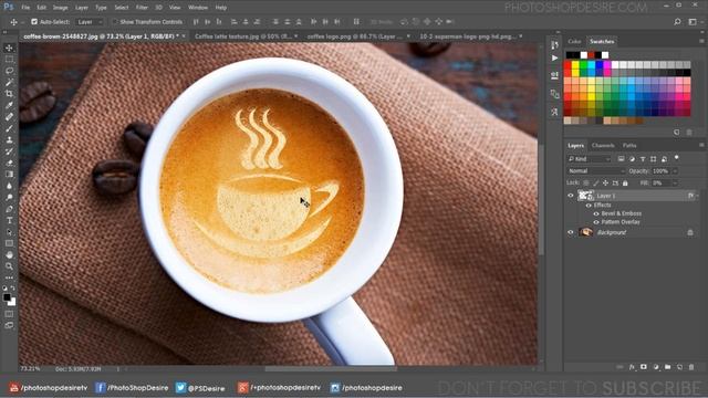 Photoshop Tutorial: Coffee Latte Art Effect - Mockup Photo Manipulation