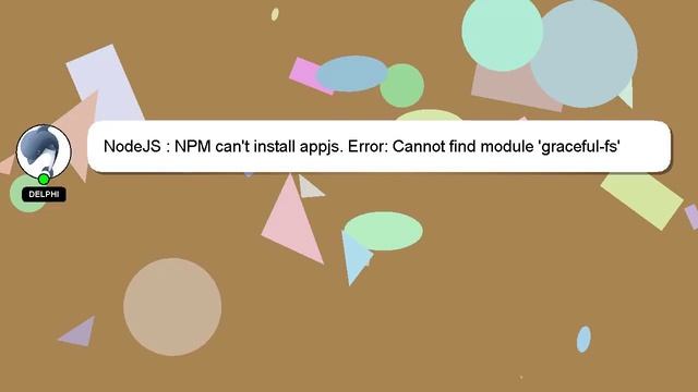 NodeJS : NPM can't install appjs. Error: Cannot find module 'graceful-fs' смотреть онлайн