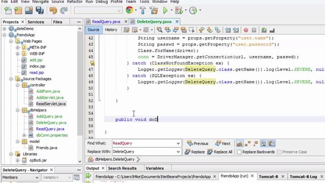 Java MVC database project, delete смотреть онлайн