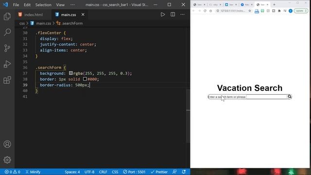 How to Create a Simple Search Box with HTML and CSS | Responsive Search Bar Tutorial смотреть онлайн