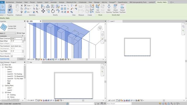 How to create simple facade in Revit |Revit curtain Wall| Wooden facade from curtain wall. #interde смотреть онлайн