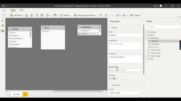 How to Create Folders in Power BI Desktop Tips and Tricks (24/100)