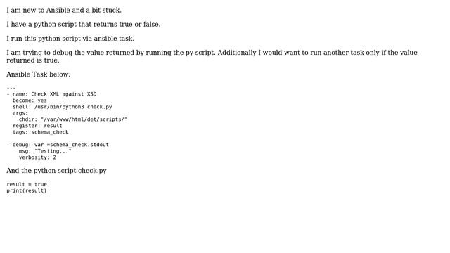 Returning python script value and using that in the ansible task смотреть онлайн