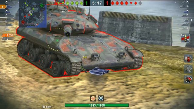 World of Tanks Blitz FV 4005 (карта Морской Рубеж режим Рейтинговый Бой) смотреть онлайн