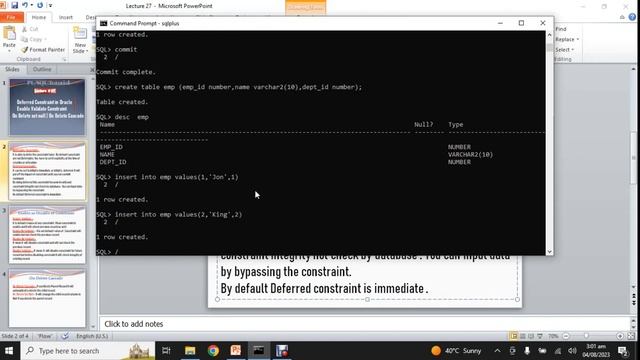 27.Deferred Constraint , Enable Validate Constraint, On Delete set null | смотреть онлайн